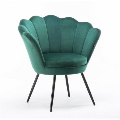 Beauty salon lounge chair REY, green velor