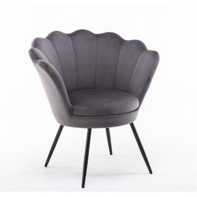 Beauty salon lounge chair REY, graphite velor