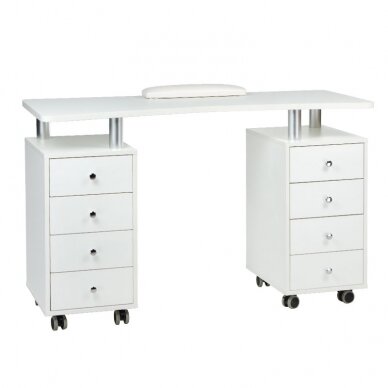 Professional manicure table BD-3425, white color