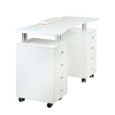 Professional manicure table BD-3425, white color 2