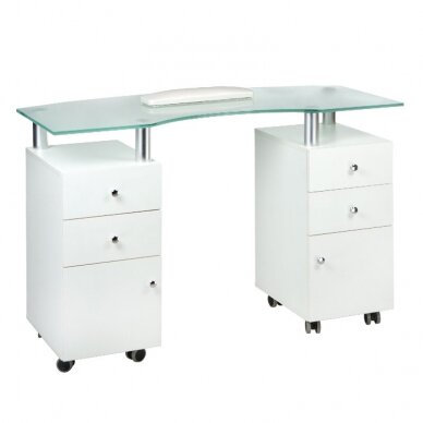 Professional manicure table BD-3453, white color