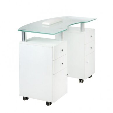 Professional manicure table BD-3453, white color 2