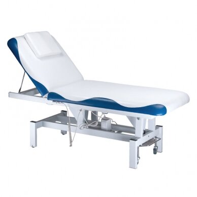 Professional electric massage table BD-8230, white-blue color