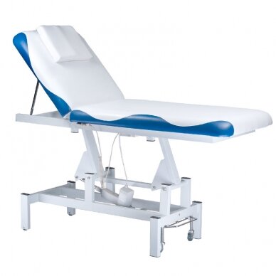 Professional electric massage table BD-8230, white-blue color 1