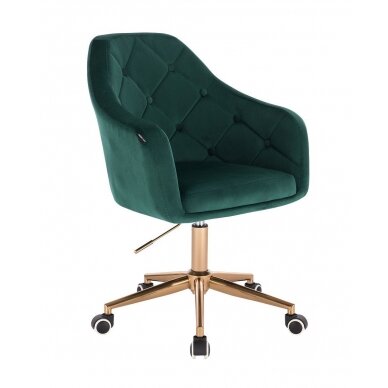 Professional beauty salons and beauticians stool HR831K, green velor