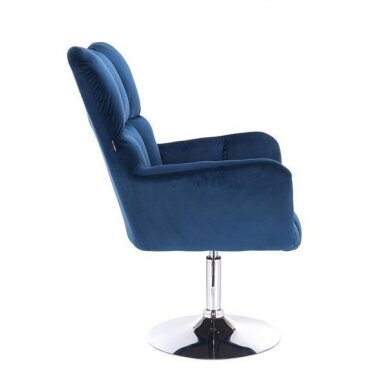 Beauty salons and beauticians stool HR650N, blue velour 2