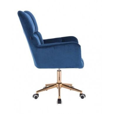 Beauty salons and beauticians stool HR650K, blue velour 2