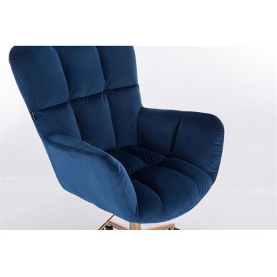 Beauty salons and beauticians stool HR650K, blue velour 4