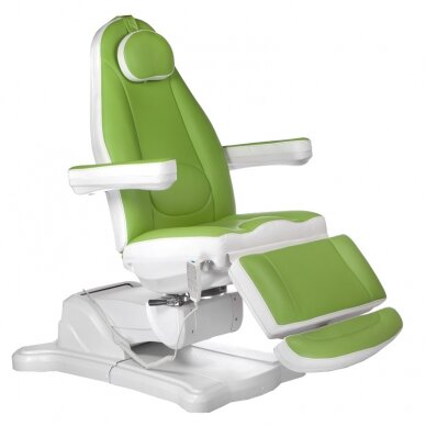 Professional electric recliner-bed for beauticians Mazaro BR-6672, 4 motors, green color