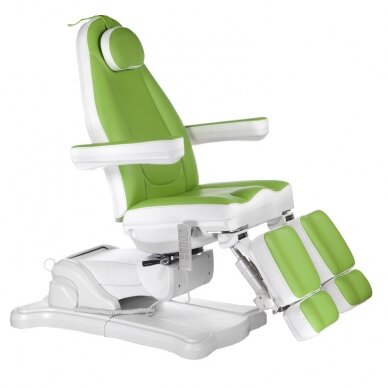 Professional electric podiatry chair for pedicure procedures Mazaro BR-6672A, 5 motors, green color