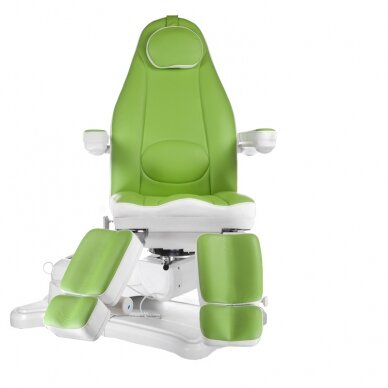 Professional electric podiatry chair for pedicure procedures Mazaro BR-6672A, 5 motors, green color 2