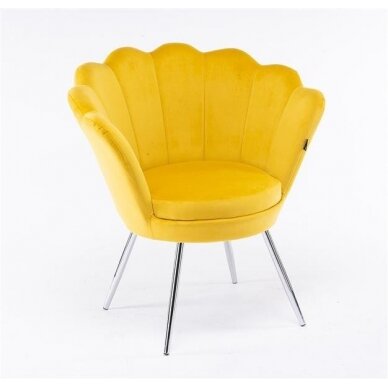 Beauty salon lounge chair REY, yellow velor 1