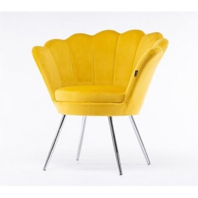 Beauty salon lounge chair REY, yellow velor 2