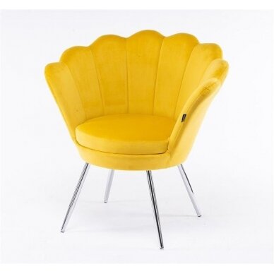 Beauty salon lounge chair REY, yellow velor 3