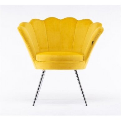 Beauty salon lounge chair REY, yellow velor 4