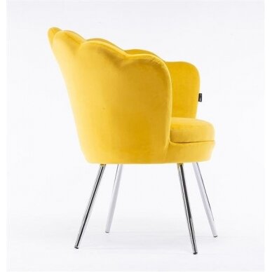 Beauty salon lounge chair REY, yellow velor 5