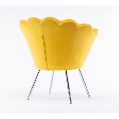 Beauty salon lounge chair REY, yellow velor 6