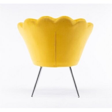 Beauty salon lounge chair REY, yellow velor 7