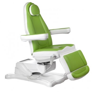 Professional electric recliner-bed for beauticians Mazaro BR-6672B, 3 motors, green color