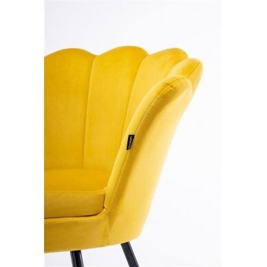 Beauty salon waiting chair REY, yellow velor 10