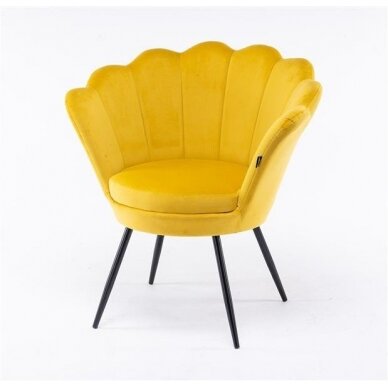 Beauty salon waiting chair REY, yellow velor 1