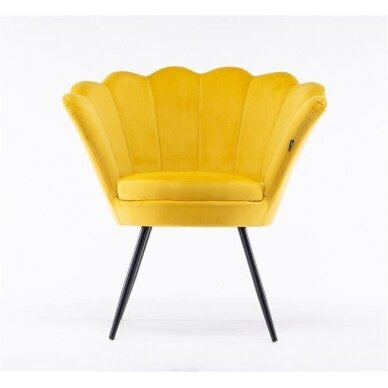 Beauty salon waiting chair REY, yellow velor 2