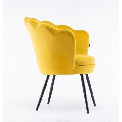 Beauty salon waiting chair REY, yellow velor 3