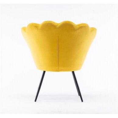 Beauty salon waiting chair REY, yellow velor 4