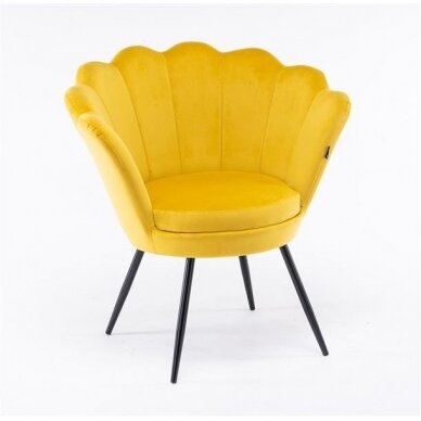 Beauty salon waiting chair REY, yellow velor 5