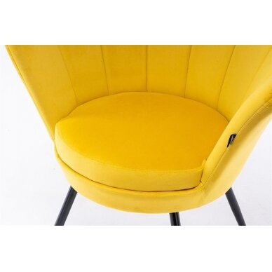 Beauty salon waiting chair REY, yellow velor 6