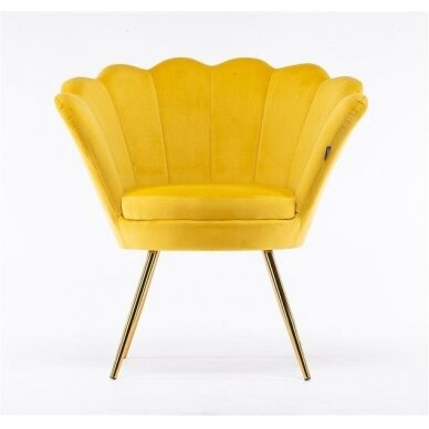 Beauty salon lounge chair REY, yellow velor 1