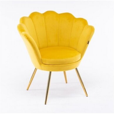 Beauty salon lounge chair REY, yellow velor 2