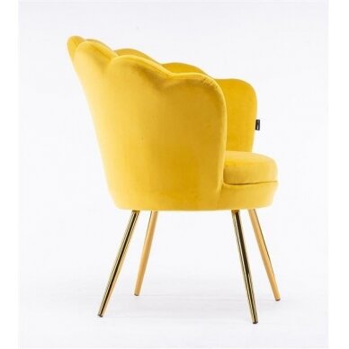 Beauty salon lounge chair REY, yellow velor 3