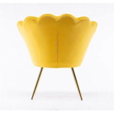 Beauty salon lounge chair REY, yellow velor 5