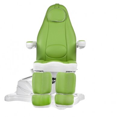 Professional electric podiatric chair-bed for pedicure procedures MAZARO BR-6672C, 3 motors, green color 2