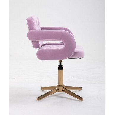 Professional beauty salon chair with stable base HR8403CROSS, lilac velor 1