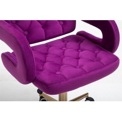 Professional beauty salon chair with stable base HR8403N, fuchsia velor 4