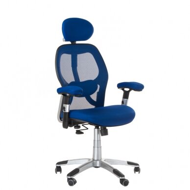 Reception, office chair CorpoComfort BX-4144, blue color