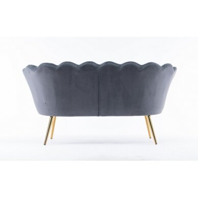 Beauty salon waiting sofa REY, gray velor 3