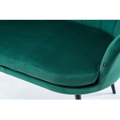 Beauty salon waiting sofa REY, green velor 1