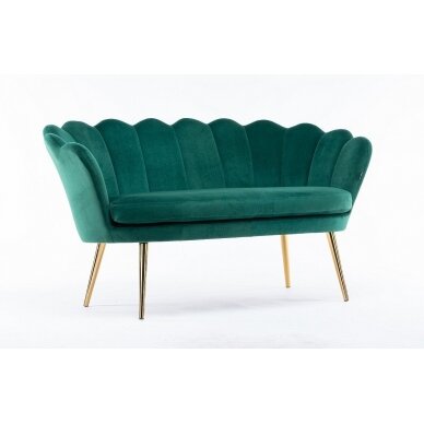 Beauty salon waiting sofa REY, green velor