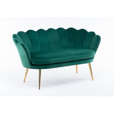 Beauty salon waiting sofa REY, green velor 4