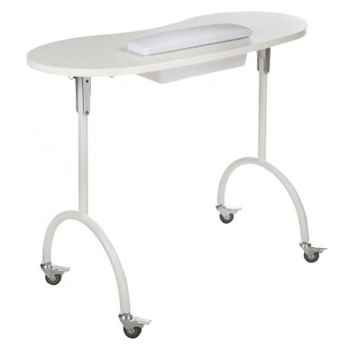 Professional folding manicure table BD-3416 + transport bag, white color