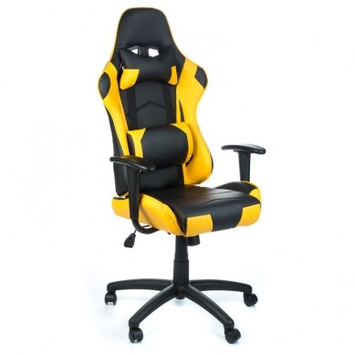 Office and computer gaming chair RACER CorpoComfort BX-3700, black - yellow color