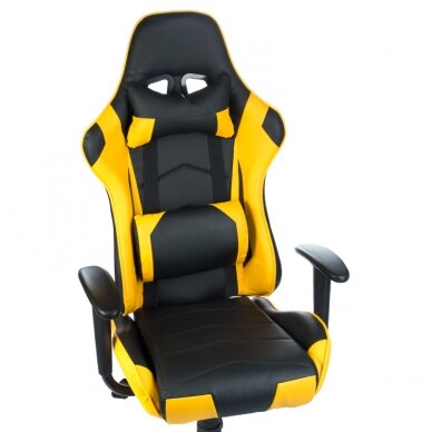 Office and computer gaming chair RACER CorpoComfort BX-3700, black - yellow color 1