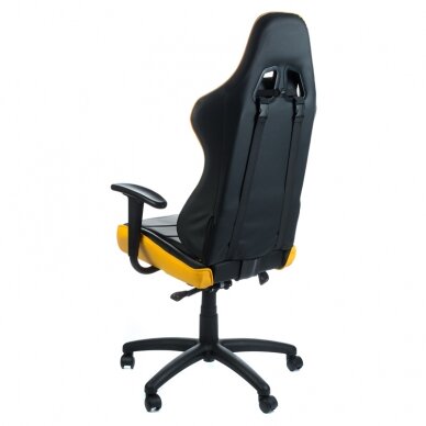 Office and computer gaming chair RACER CorpoComfort BX-3700, black - yellow color 3