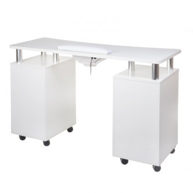 Professional manicure table with dust extractor BD-3425+P, white color 1