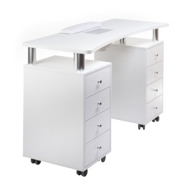 Professional manicure table with dust extractor BD-3425+P, white color 2