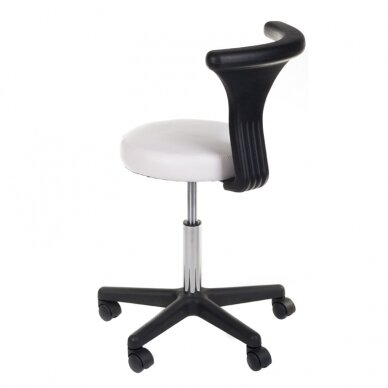 Professional beauty chair with castors and backrest CH049, white color 1