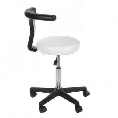 Professional beauty chair with castors and backrest CH049, white color 2